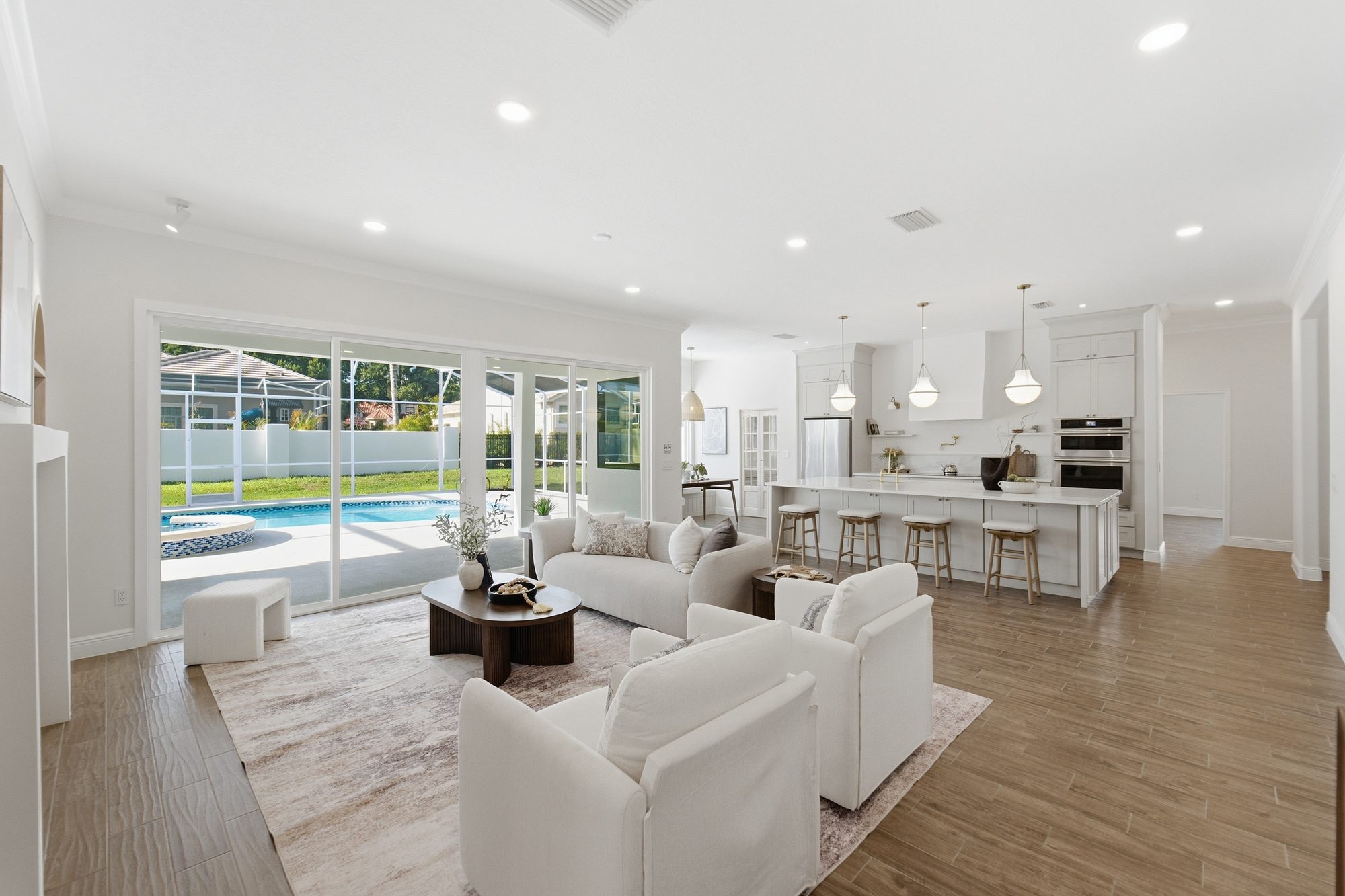 Living room with fireplace